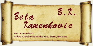 Bela Kamenković vizit kartica